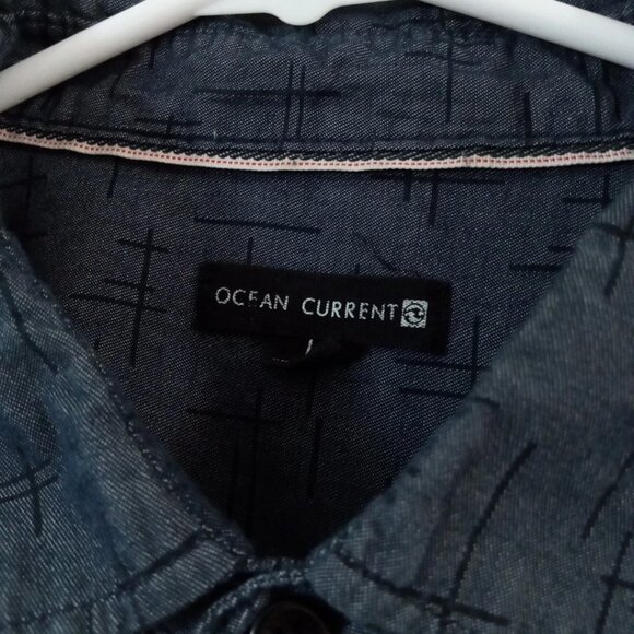 Ocean Current Long Sleeve Button Up Shirt Men's Size Large - Picture 3 of 7